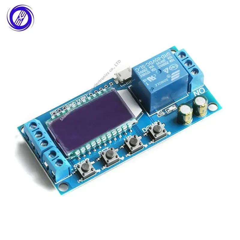XY-LJ02 Delay Relay Module LCD Display Time Micro USB Digital 6-30V Control Timer Switch Trigger Cycle   Board