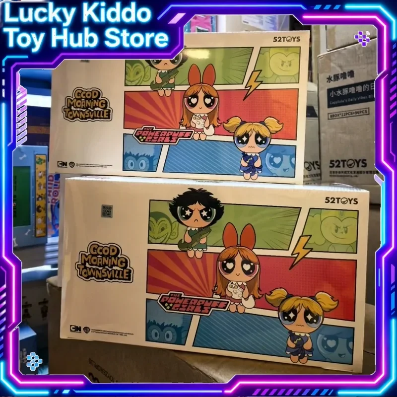 Original 52toys Die Powerpuff Girls Trendige Blindbox-Spielzeuge Anhänger Blossom Puppe Good Morning Townsville Sammlerstück Anime-Geschenke