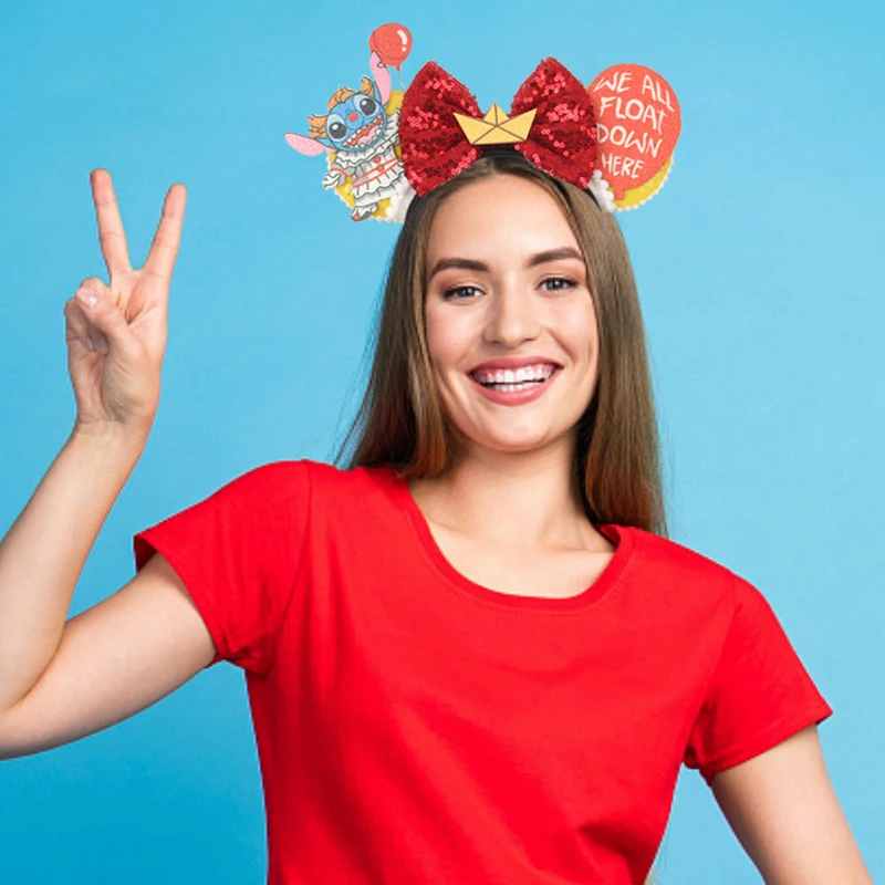 1pc Disney Headband Fun Stitch Pattern Design Parent-child Party Holiday Accessories Girls' Exquisite Gifts Hair Accessories