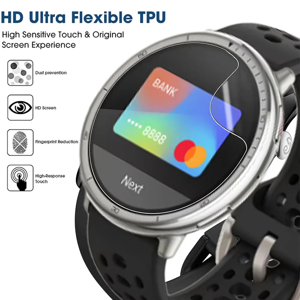 3pcs Ultra-thin Transparent Hydrogel Film For Huami Amazfit Active 2 Watch Protective Films Cover For Amazfit Active 2 image 4