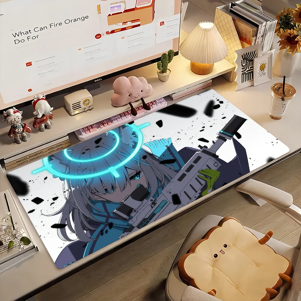 Game B-Blue Archive Shiroko Mouse Pad Non-slip Rubber Gamer Balance Computer Mat Decoracion Deskmat Laptop Office Large