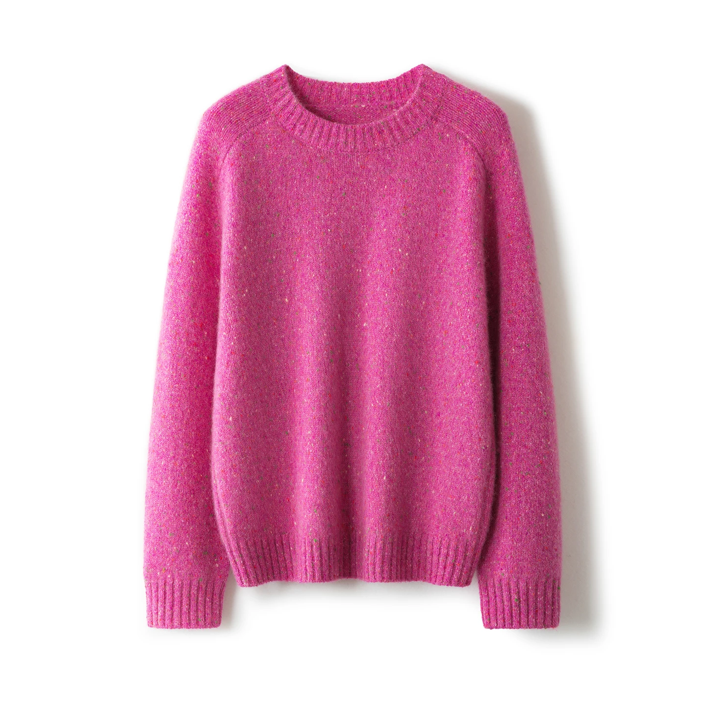 100% Pure Cashmere Women's Round-Necked Sweater with Colorful Dots, Saddle-Shaped Shoulder, Loose Fit, High-End, Thick Fabric - view 3