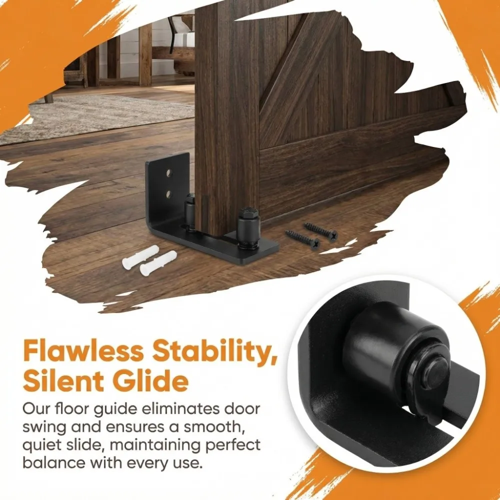 Reliable Metal Barn Door Stopper Heavy Duty Stable Sliding Door Hardware Durable Anti-swing Rail Limiter Door Positioning