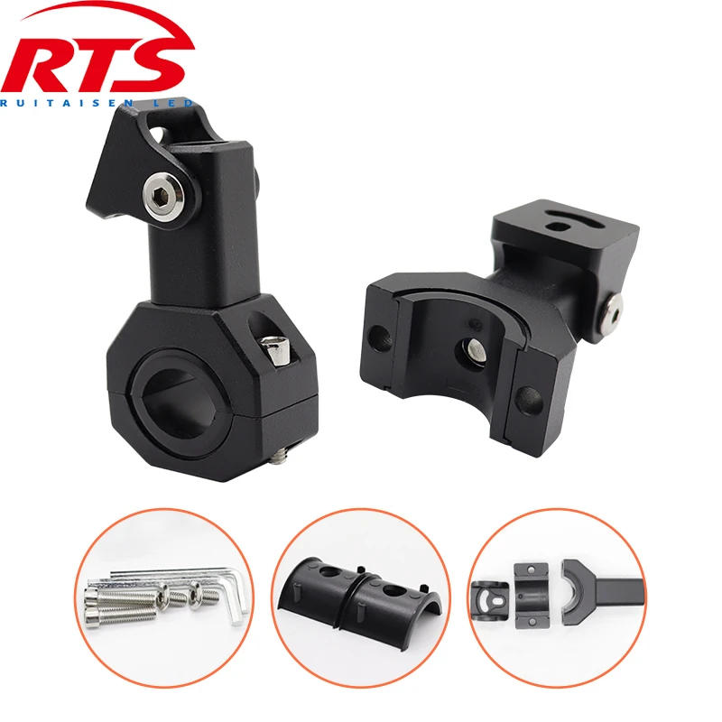 RTS Motorcycle LED Headlight Spotlights Clamps Brackets Tube Clamp Mount Kit For Motorcycle Fog Light Mount Moto Accessories