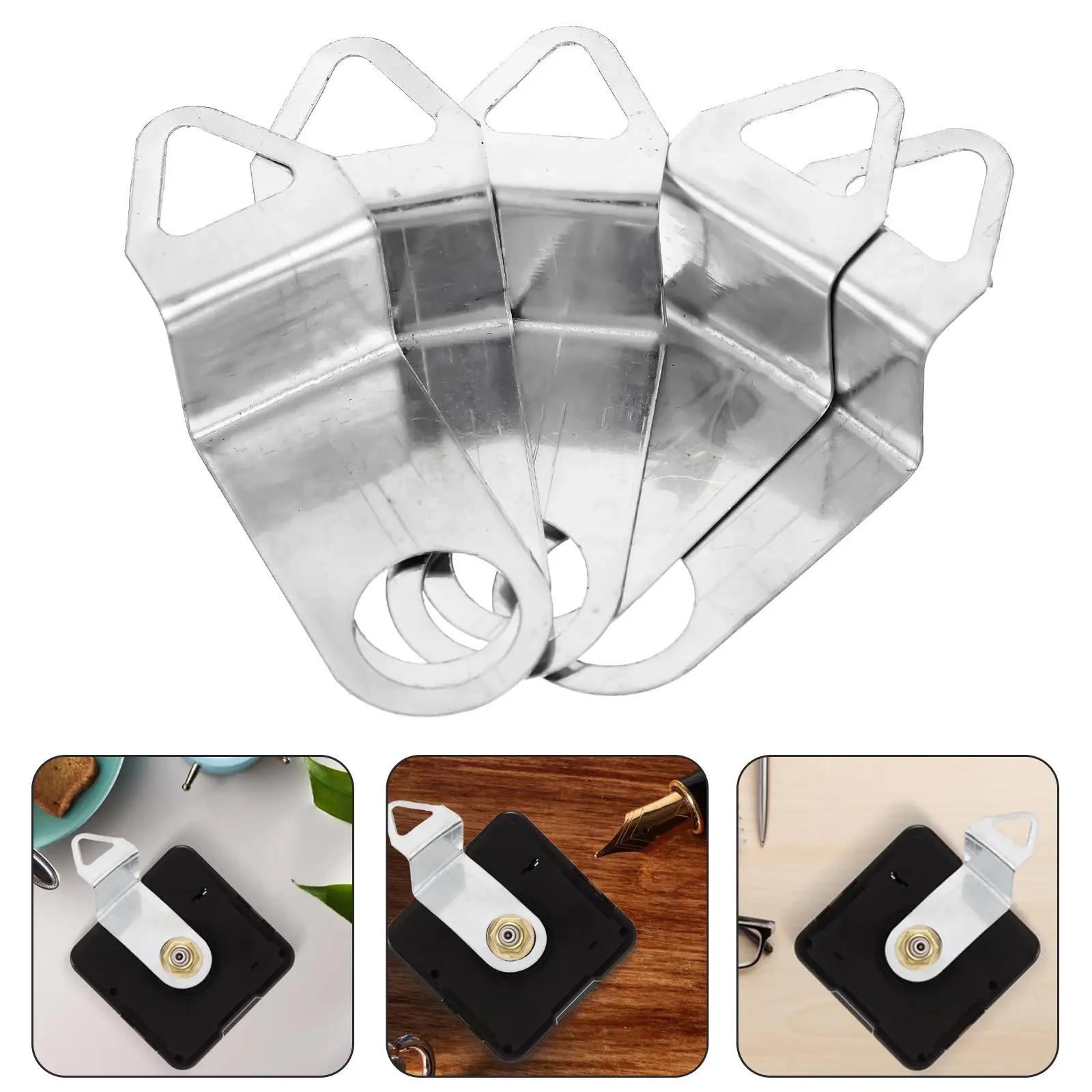 5 Pcs Wall Clock Hooks Movement Hook Silver Wall Clock Hanging Parts DIY Kit Thickened Metal Pendulum Accessories