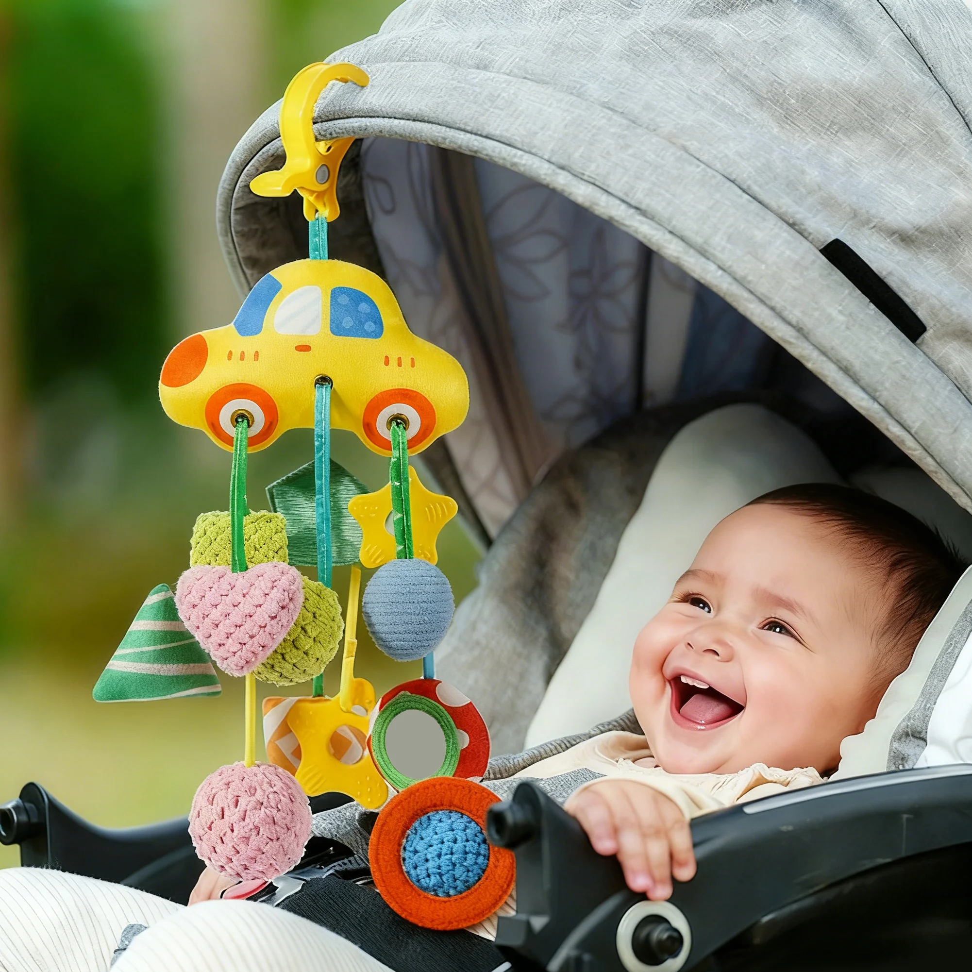 

Baby Car Toy Bottle Pendant Newborn Drawstring Seat Bed hanging drawstring toy pendant can be nibbled drawstring cartoon pendant