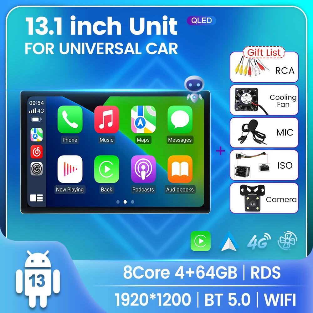 

13 inch TS18 Android 13 WIreless Carplay Atuoradio 2 DIN For Universal Toyota KIA VW Car Multimedia Radio Player GPS Navi Unit