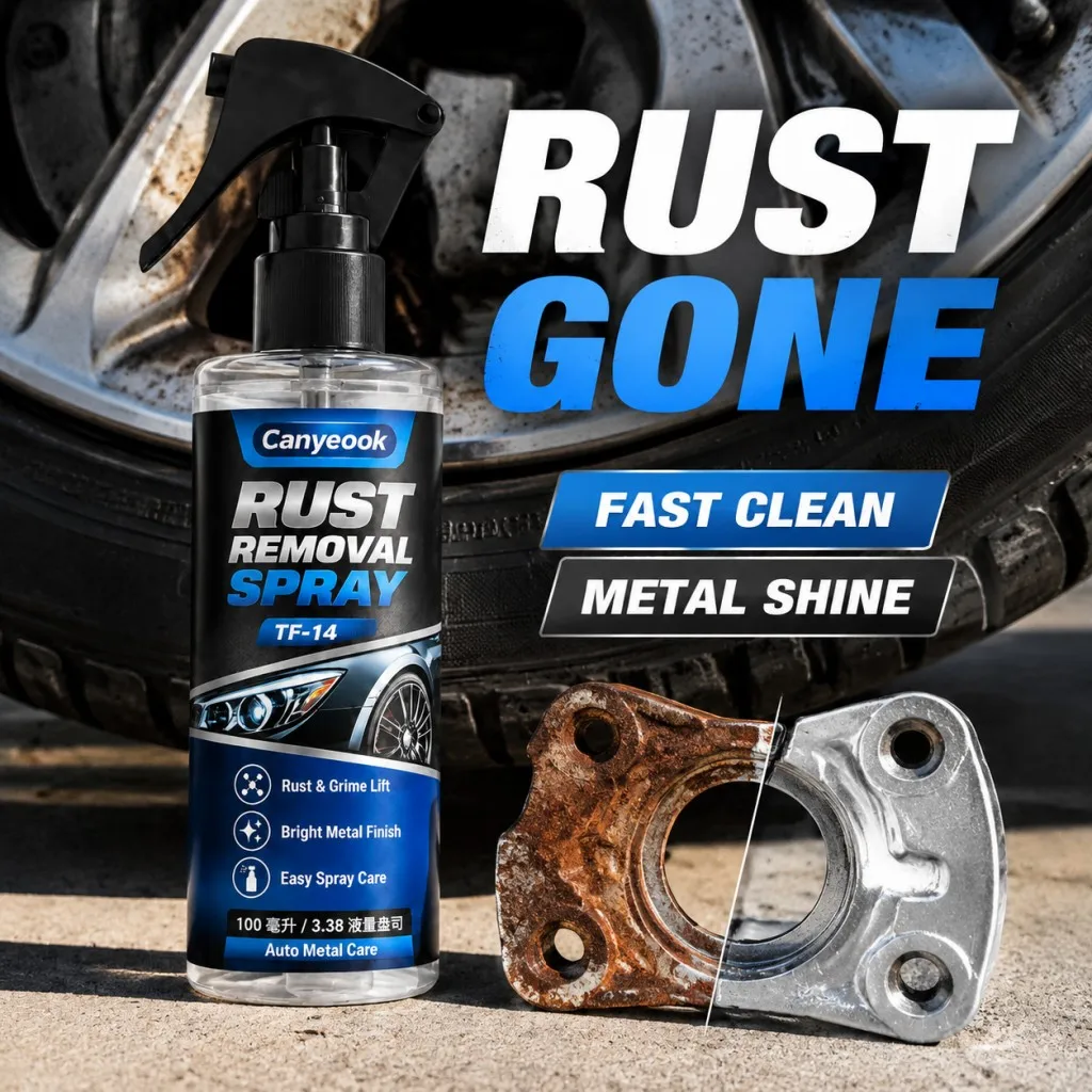 CANYEOOK TF-14 Rust Remover Spray 100ml Remove Rust Oxidation Restore Shine Prevent Corrosion for Car Wheel Bolts Metal Parts
