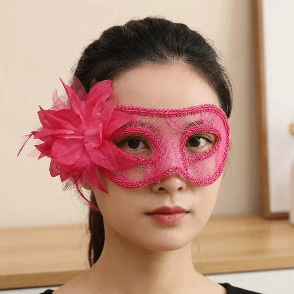 Flower Half-Face Mask Seductive Style Cosplay Masquerade Ball Mask Fancy Prom Multicolor Halloween Festival Party Mask Ladies
