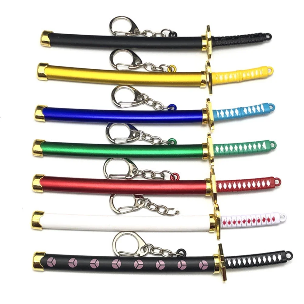 8 Styles Roronoa Zoro Swords Keychain for Men Women Scabbard Katana Sabre Buckle Toolholder Car Keyrings Key Chains Gift