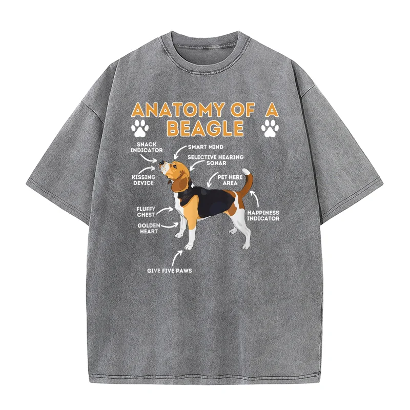 تشريح بيغل مضحك بيغل الكلب عاشق الحيوانات الأليفة مالك القطن الخالص تي شيرت للرجل المتضخم الفن الرسم الملابس المطبوعة