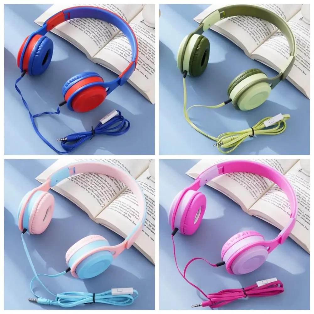 

Wired Headworn Wired Headset Headworn Universal Cellular Wired Headset Folding Style New Wired Headworn Earphones Students