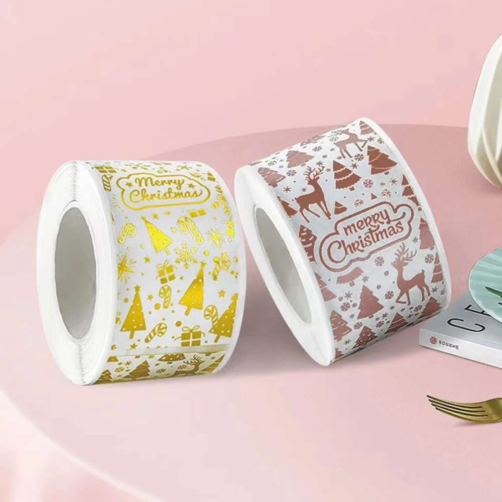 120pcs/roll Gold Foil Thank You Stickers for Baking Wedding Decor Birthday Party Gift Sealing Sticker