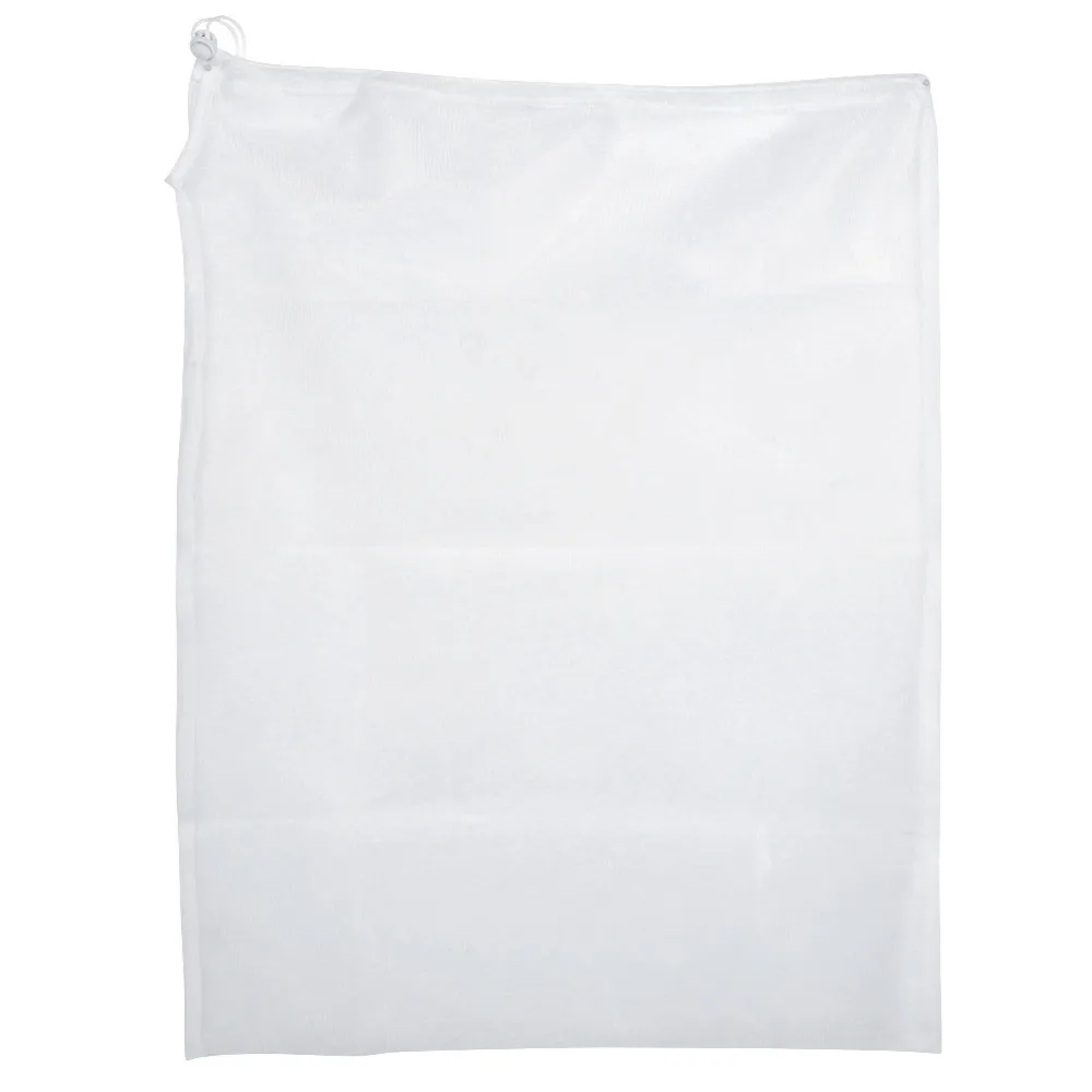 5PCS Durable Fiber Reusable Mesh Bag 15.75in × 23.62in Drawstring Closure Nut Milk Bag Food Strainer Bag Tea Brewing