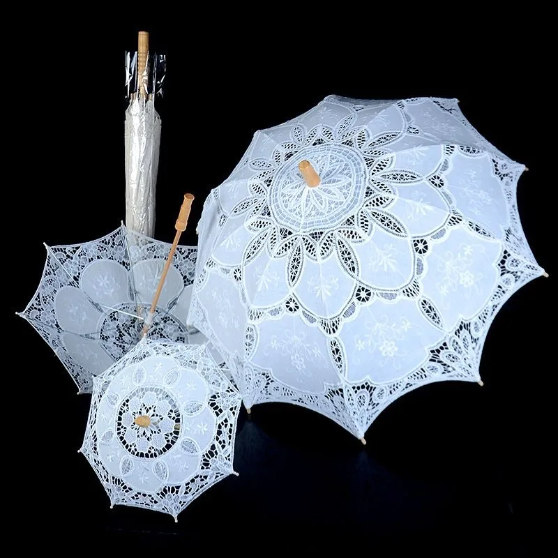 Bridal umbrella embroidered cotton  simple wedding lace wedding  foreign trade muebles escritorio