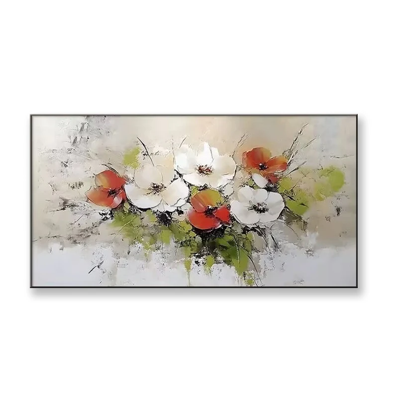 Modern 3D Abstract Plant Flower Pure Hand Drawn Oil Painting,Picture for Living Room Bedroom,Sofa Background Decoration Painting