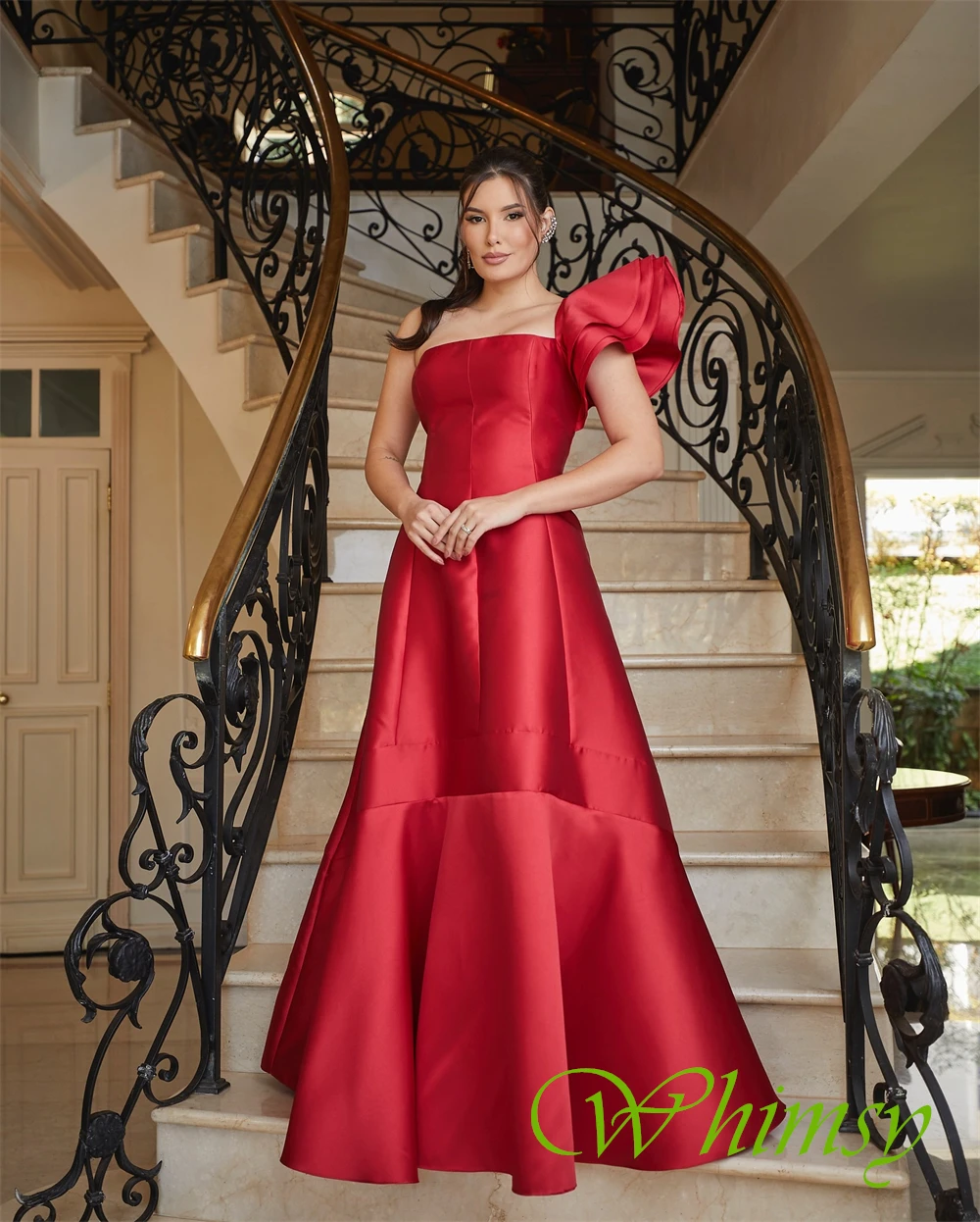 Customized Luxury One Shoulder Sleeveless Evening Dress Elegant Homecoming Dress Temperament Sweep Train Bespoke Occasion Gowns