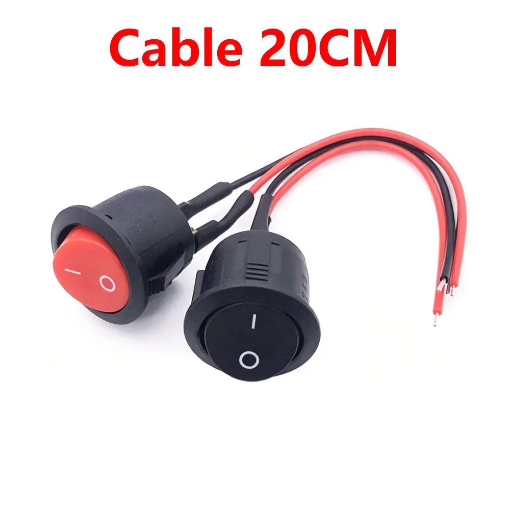5pcs 20mm Round Practical Joystick Switch SPST 2 Pin Snap-in ON-Off Toggle Switch Universal 12V for Car RV Boat