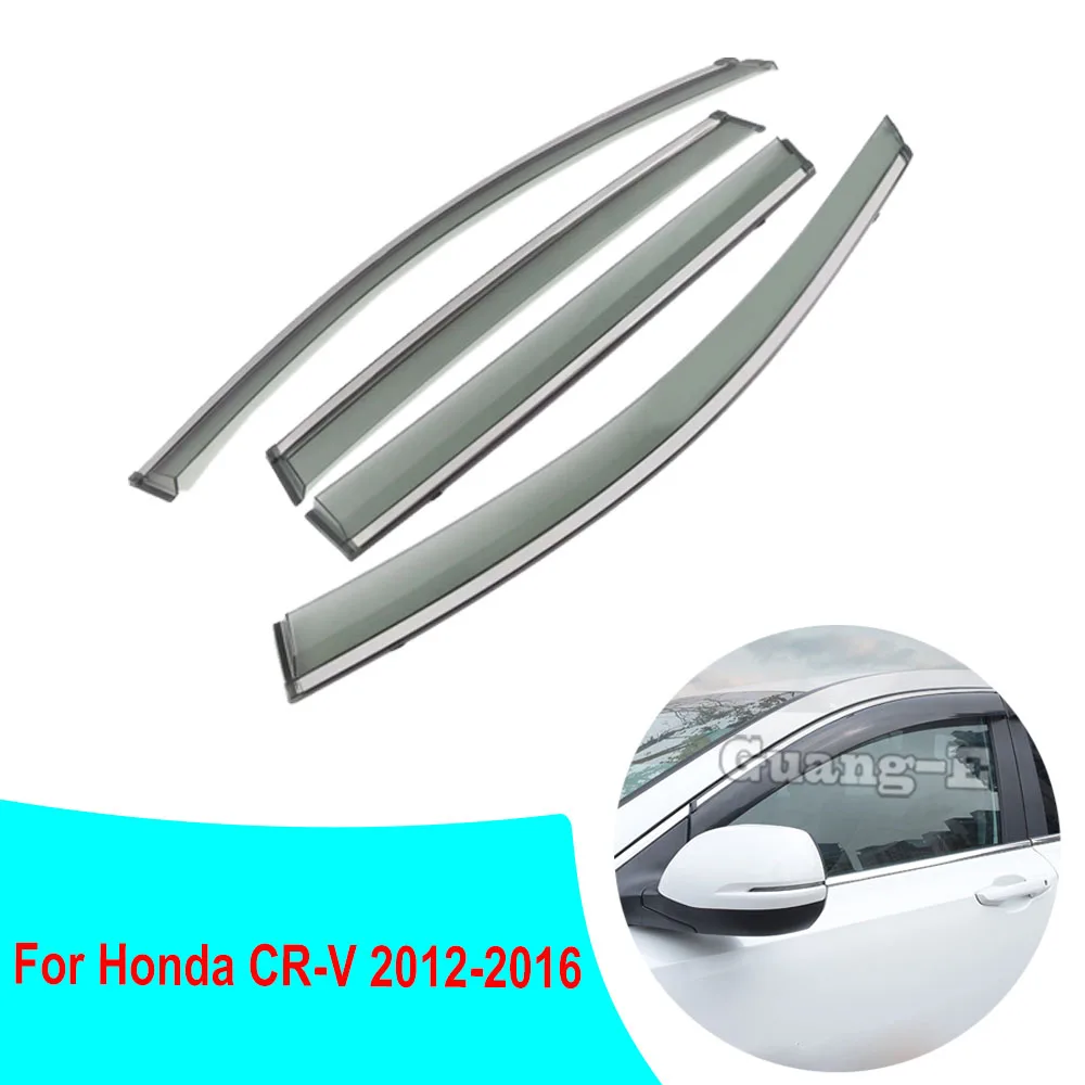 

Car Cover Sticker Frame Plastic Window Glass Wind Visor Rain Sun Guard Vent 4pcs For Honda CRV CR-V 2012 2013 2014 2015 2016