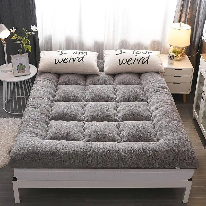Thickened Lamb Velvet Tatami Mat Double Bedding Student Dormitory Single Bed Soft Warm Pad Back Folding Mattress Cover