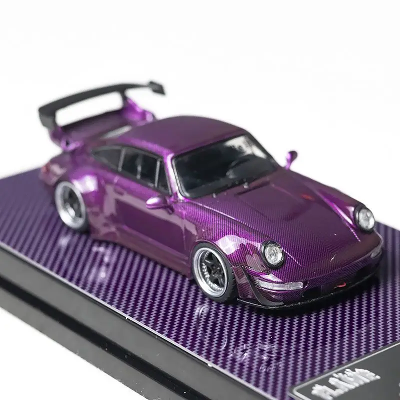 FLAME 1/64 RWB 993 964 퍼플 카본 파이버 합금 모터 차량 다이캐스트 모델 자동차 장난감 컬렉션 소년의 크리스마스 선물