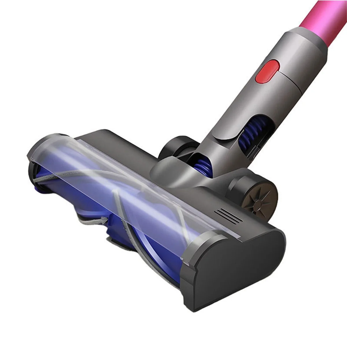 Für Dyson V7 V8 V10 V11 V15 Hartholzboden-Teppichaufsatz mit LED-Licht, V-förmiger Turbinenborsten-Reinigungsbürstenkopf
