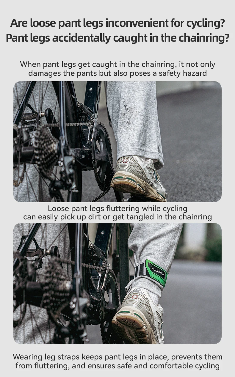 ROCKBROS Radfahren Fahrrad Hosen Clip Reflektierende Gürtel Sport Sicherheit Laufen Fahrrad Sicherheit Hosen Band Bein Strap Reiten Knöchel Unterstützung – Detail 3