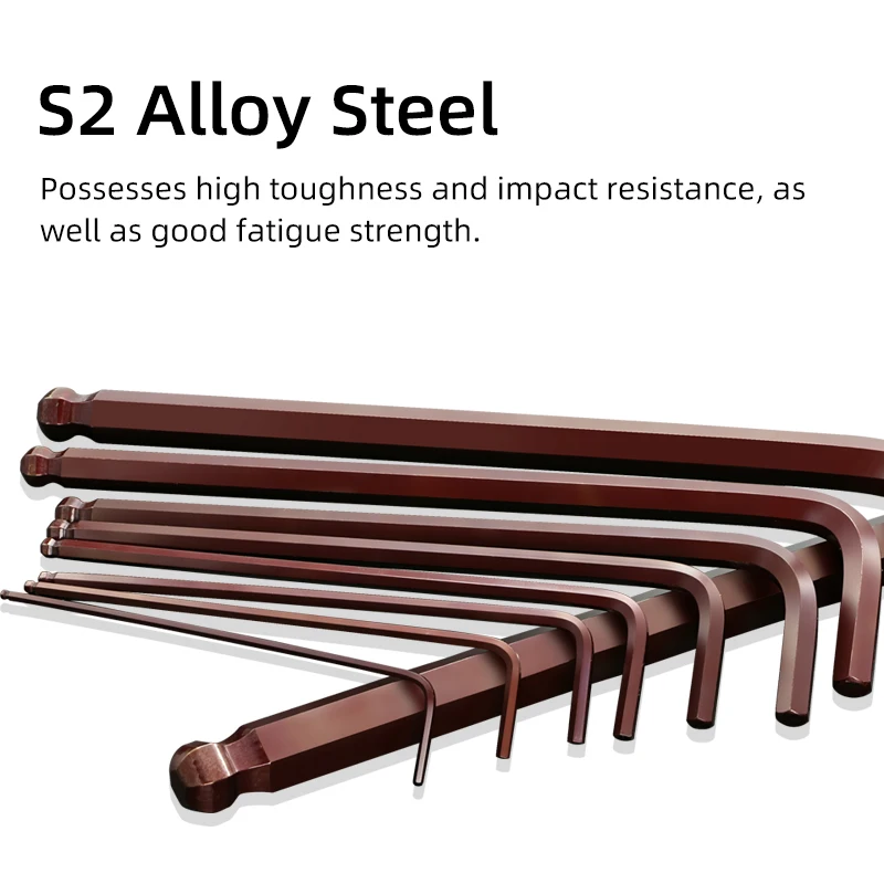 Ball/Flat Head Hex Keys Allen Wrench Hand Tool 2/2.5/3/4/5/6/8/10mm L-Type Repair Tools Hand Tools Universal Quick Snap Adapter