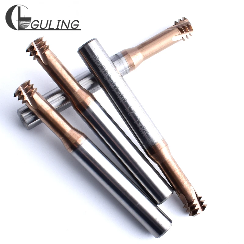 CNC 60Degree Tungsten Steel Three Row Thread Milling Cutter M1 M1.2 M1.4 M1.6 M2 M2.5 M3 M4 M5 M6 M8 M10 M12 M14 mill mills