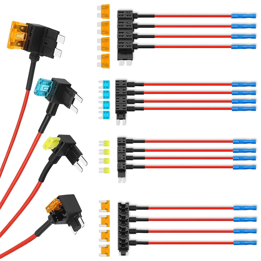 16 Pack Fuse Tap,12V Car Add a Circuit Fuse Tap Kit - Standard Mini Micro2 ,Low Profile Mini Fuse Taps, ATO ATC ATM Fuse Adapter