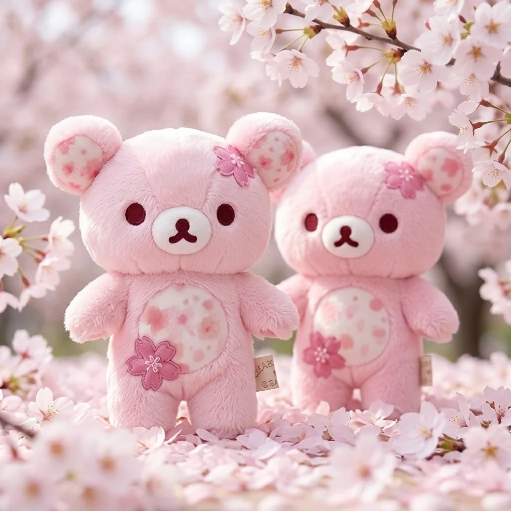 Cherry Blossom Rilakkuma Plush Toys 30/40/50cm Rilakkuma Stuffed Doll Bear Home Decor Toys Kids Dolls Adorably Birthday Gifts