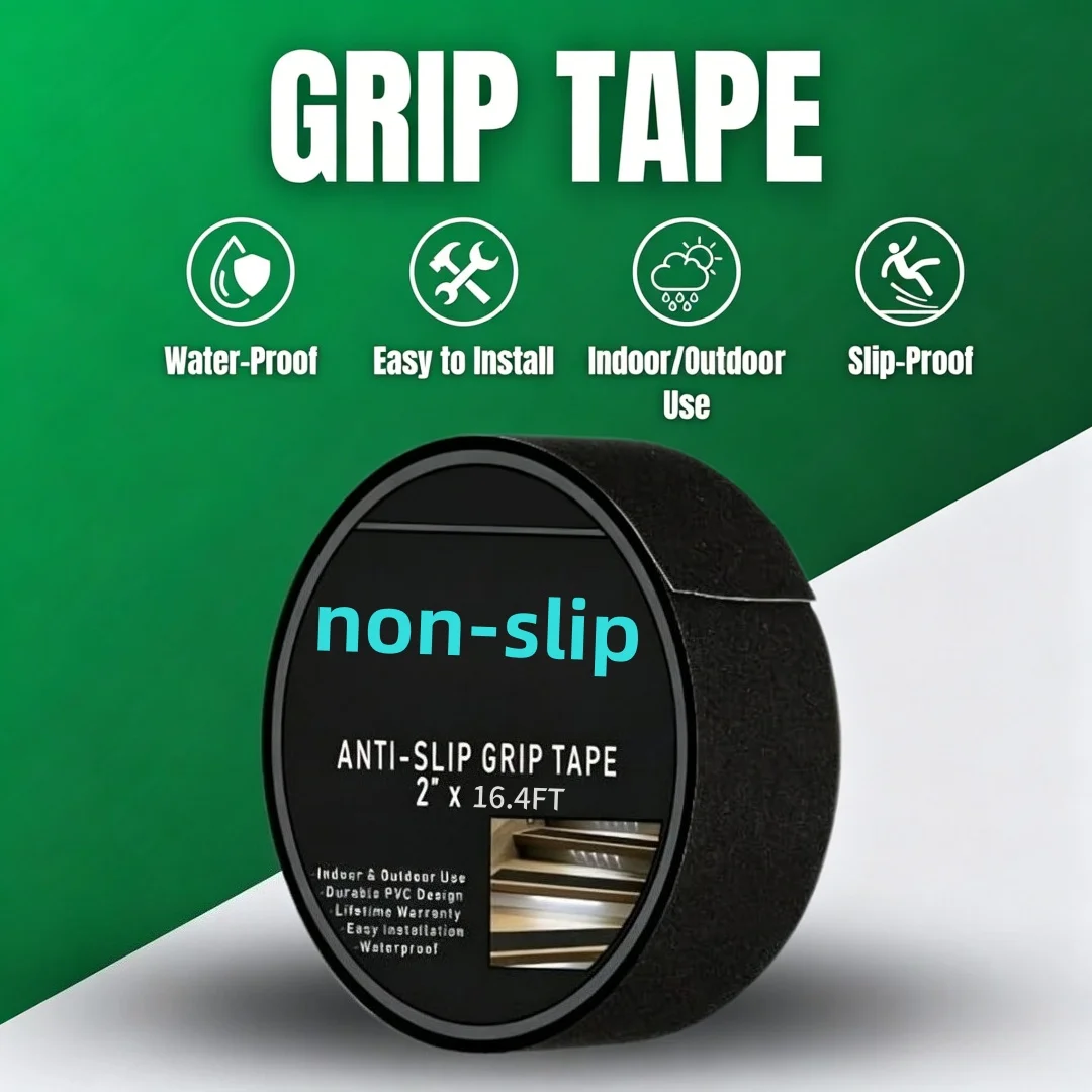 Anti slip tape - high adhesion anti slip tape, suitable for stairs, ramps, floors, indoor/outdoor use, easy to cut and apply