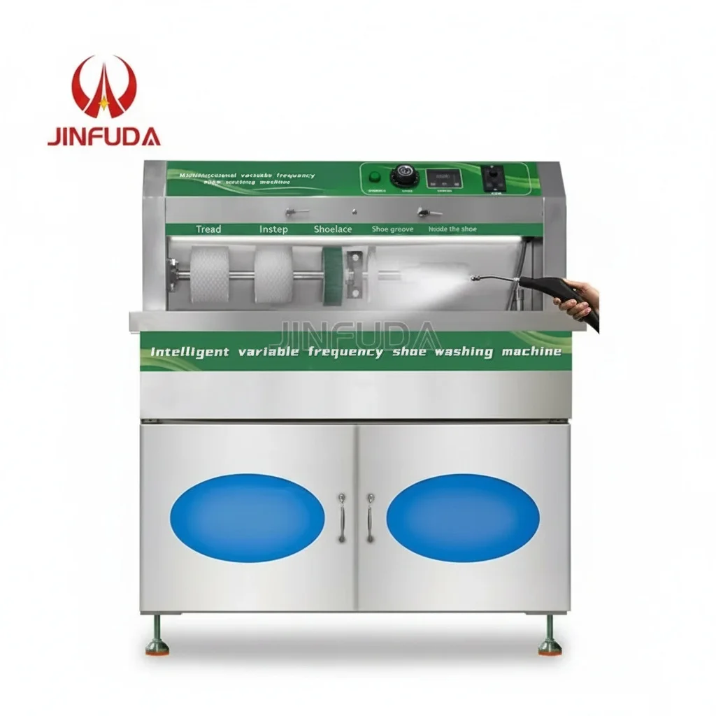 

Commercial Steam Shoe Washing Machine With Tread, Instep & Shoelace Cleaning