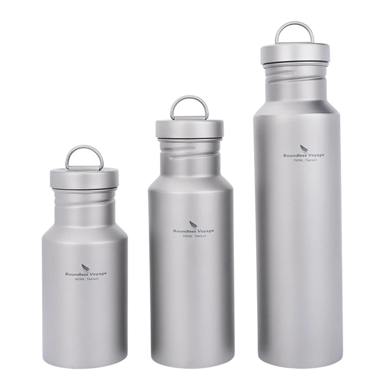

Boundless Voyage Wide Mouth Sports Bottle Titanium Leak-Proof Bottle Reusable Drinkware for Hiking Running Camping Picnic