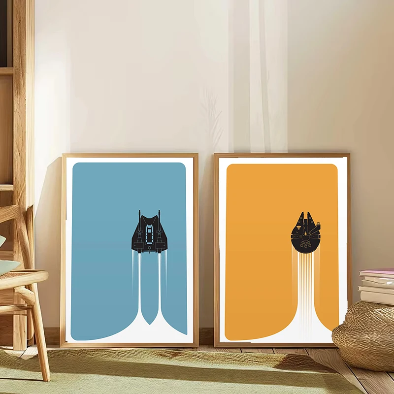 Blast Off Millennium Falcon Poster Science Fiction Movie Canvas Painting Print Minimalism for Living Room Home Decor
