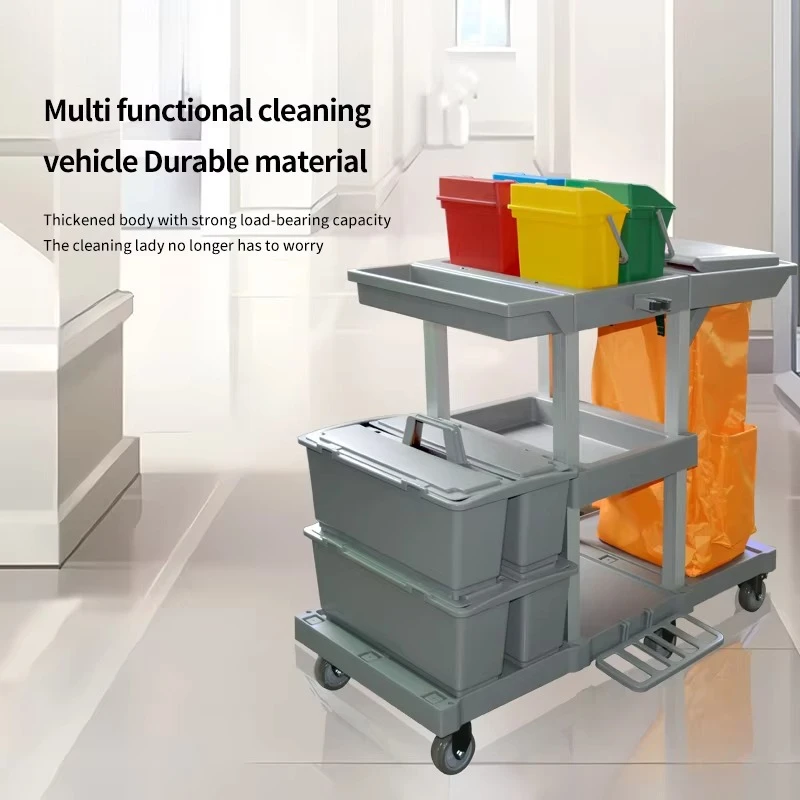 YJ-05 Series Cleaning Cart Hotel Rooms Property Cart Linen Bag Cleaning Tools Multi Functional Hand Pushed Utility Cart