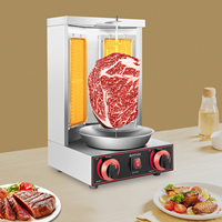 3000W CG-25Q Gas Vertical Shawarma Machine Doner Kebab Grill Gyro Oven Meat Broiler 2 Burner 360° Rotating for Commercial Home R