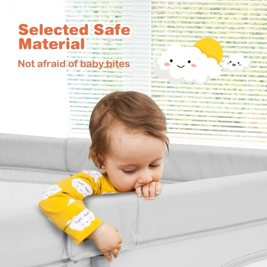 Parc pour bébé, parc pour bébé extra large avec 50 boules océaniques, portes de sécurité pour nourrissons sans espaces avec maille respirante et porte zippée,