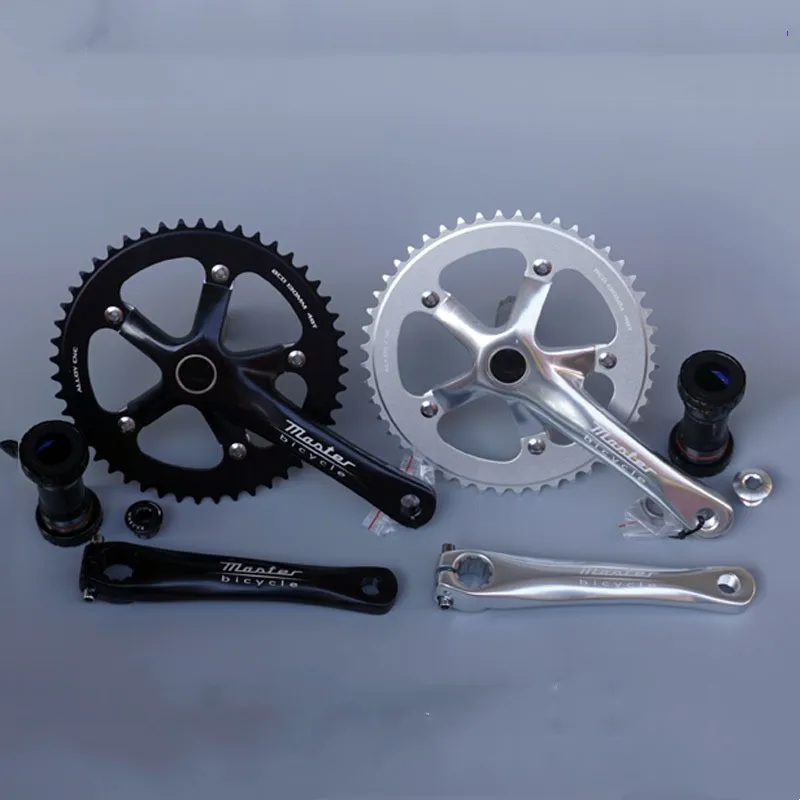 48t 130mm BCD Aluminum Alloy Hollow Integrated Crank Set Track Bike Bicycles Crankset Fixie Gear Bicycle Racing Cycling Parts