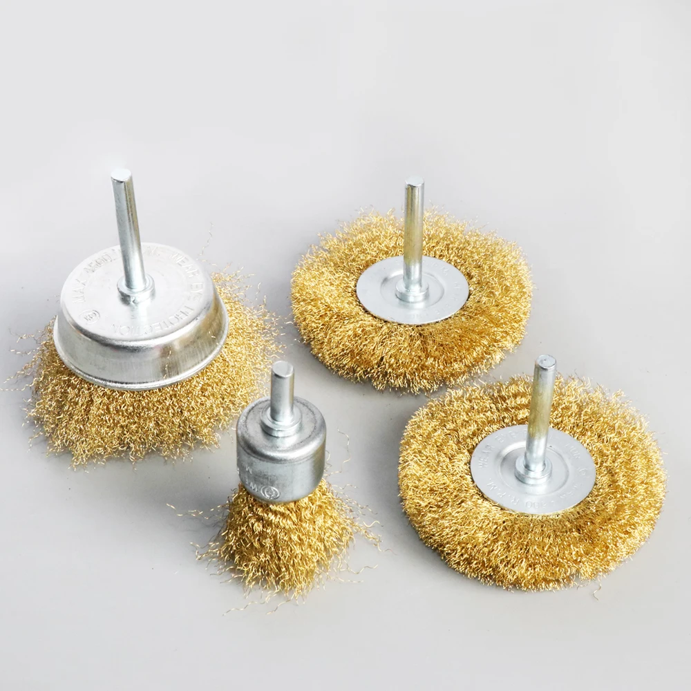 Draht Pinsel Messing Räder Pinsel Bohrer Dreh Werkzeuge Metall Rost Entfernung Polieren Pinsel