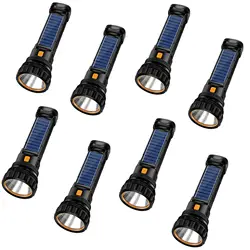 2-8pc Solar/wiederauf ladbare Multifunktion 1000 Lumen LED Taschenlampe Notfall Blitzlicht 1200 mah Batterie USB Ladekabel