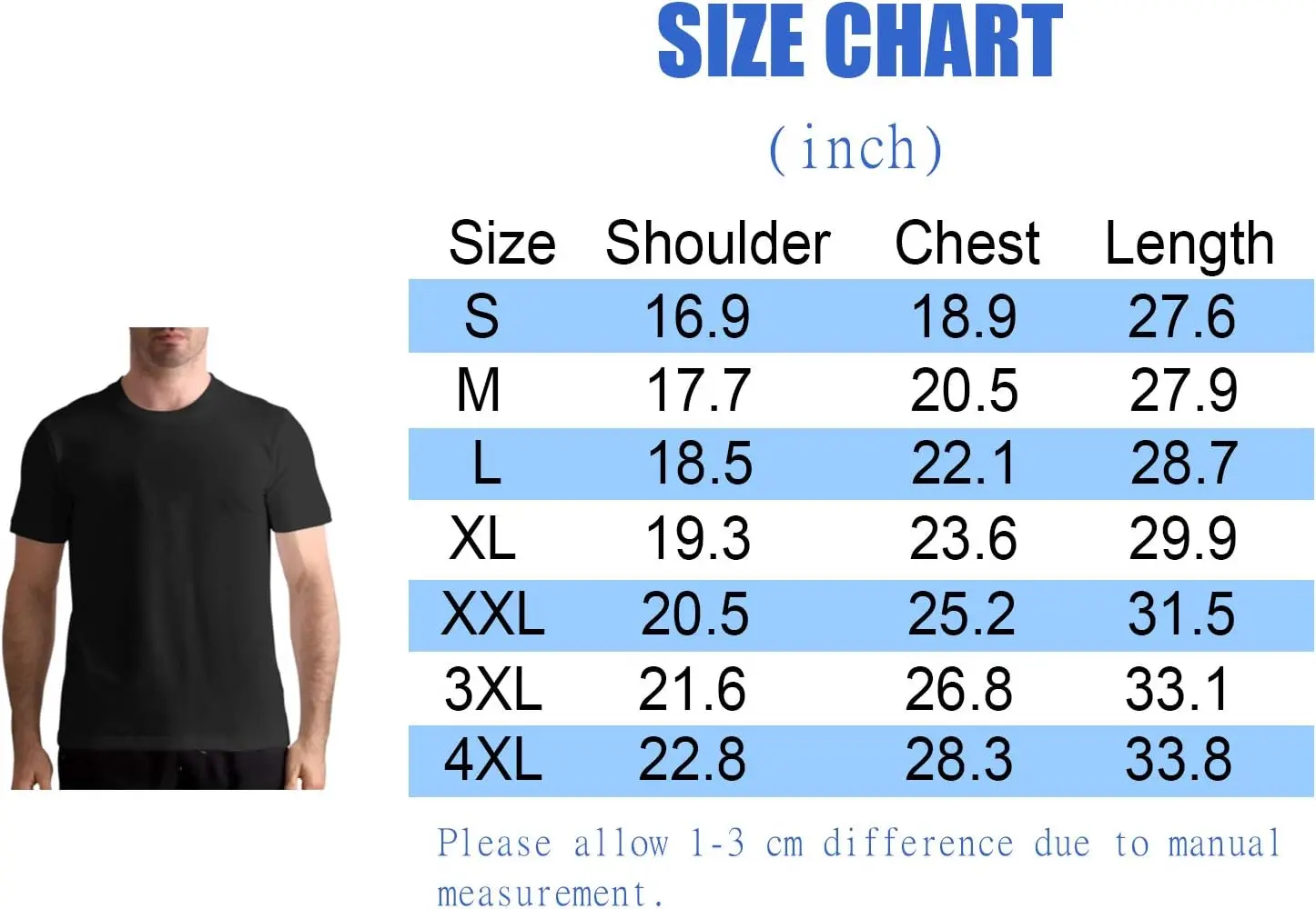 Men's Short Sleeve T Shirt Fashion Casual Tee M Black