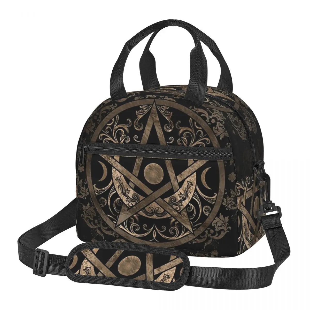 Occult Satanic Pentagram Lunch Bags Insulated Bento Box Lunch Tote Leakproof Picnic Bags Thermal Bag for Woman Student Work