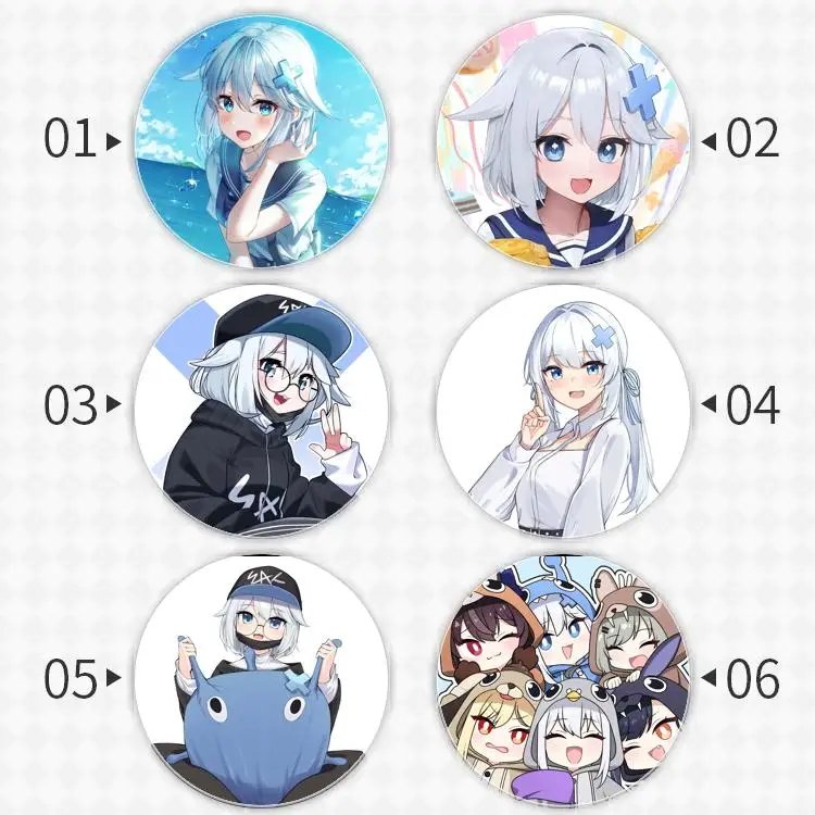 GOSEGU Ch Badge Brooch Vtuber Virtual YouTuber anchor Peripherals Pin Anime Chest tag Children\'s gift Creative DIY Pendant