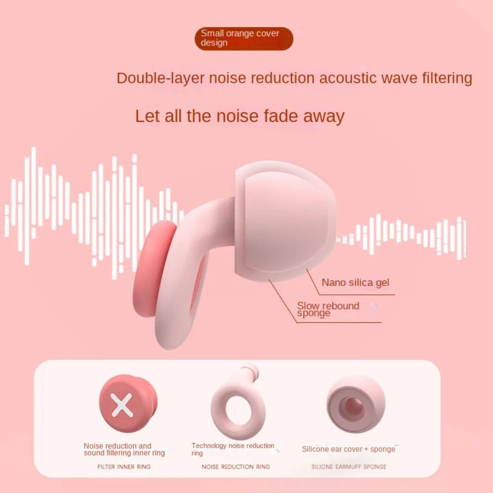 2PCS/4PCS Soundproof Silicone Noise Earplug Noise Reduction Sound Insulation Insulation Earplug Mute Soft Ear Plugs Sleep Aid