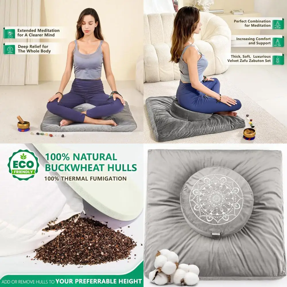 

Большая бархатная подушка для медитации для взрослых — подушка для сидения на полу, подставка для йоги для женщин и мам