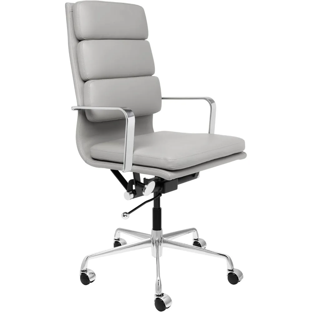 كرسي إدارة مبطن بظهر طويل (رمادي)