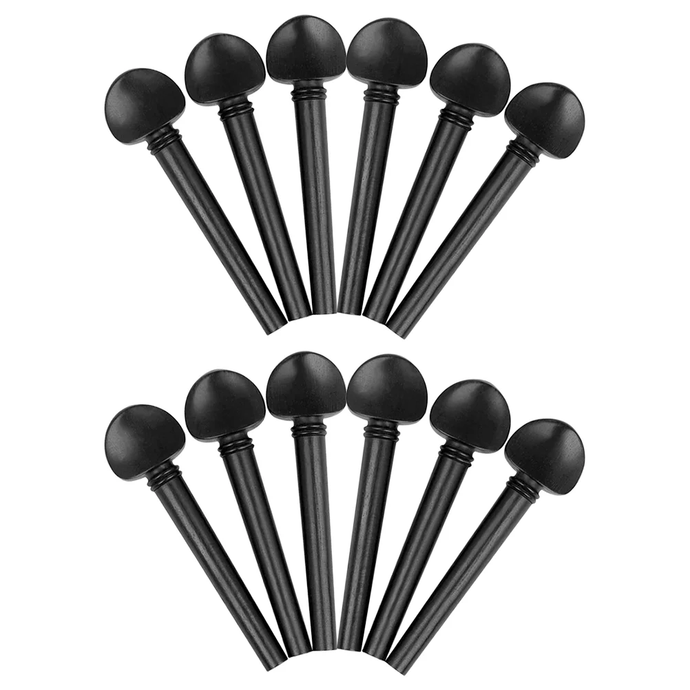 12 Pcs Premium Oud Tuning Pegs Replacement Accessories Sturdy Black Ebony Useful