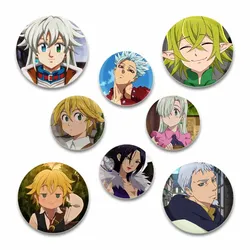5832/44mm Anime The Seven Deadly Sins Pins Tinplate Badge DIY Cartoon Brooch Pin for Clothes Decoration Fans Collection Gifts