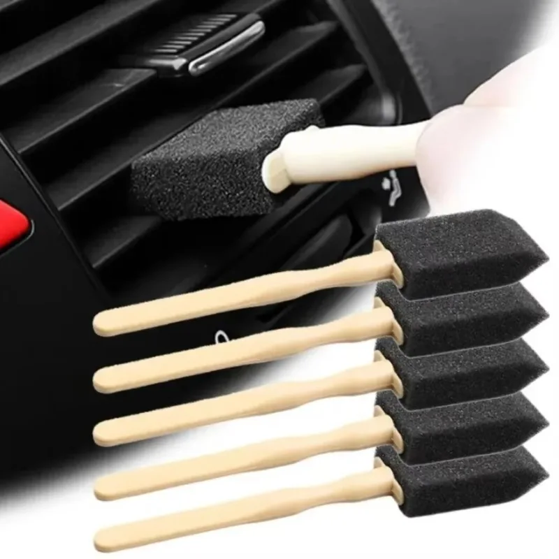 5-50PCS Car Vent and Grille Cleaning Brush Interior Dust Remover with Sponge for Air Conditioning Vents Auto Accessories